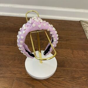 Lele Sadoughi X StoneyCloverLane Purple Heart-Embellished Knotted Headband- NWOT
